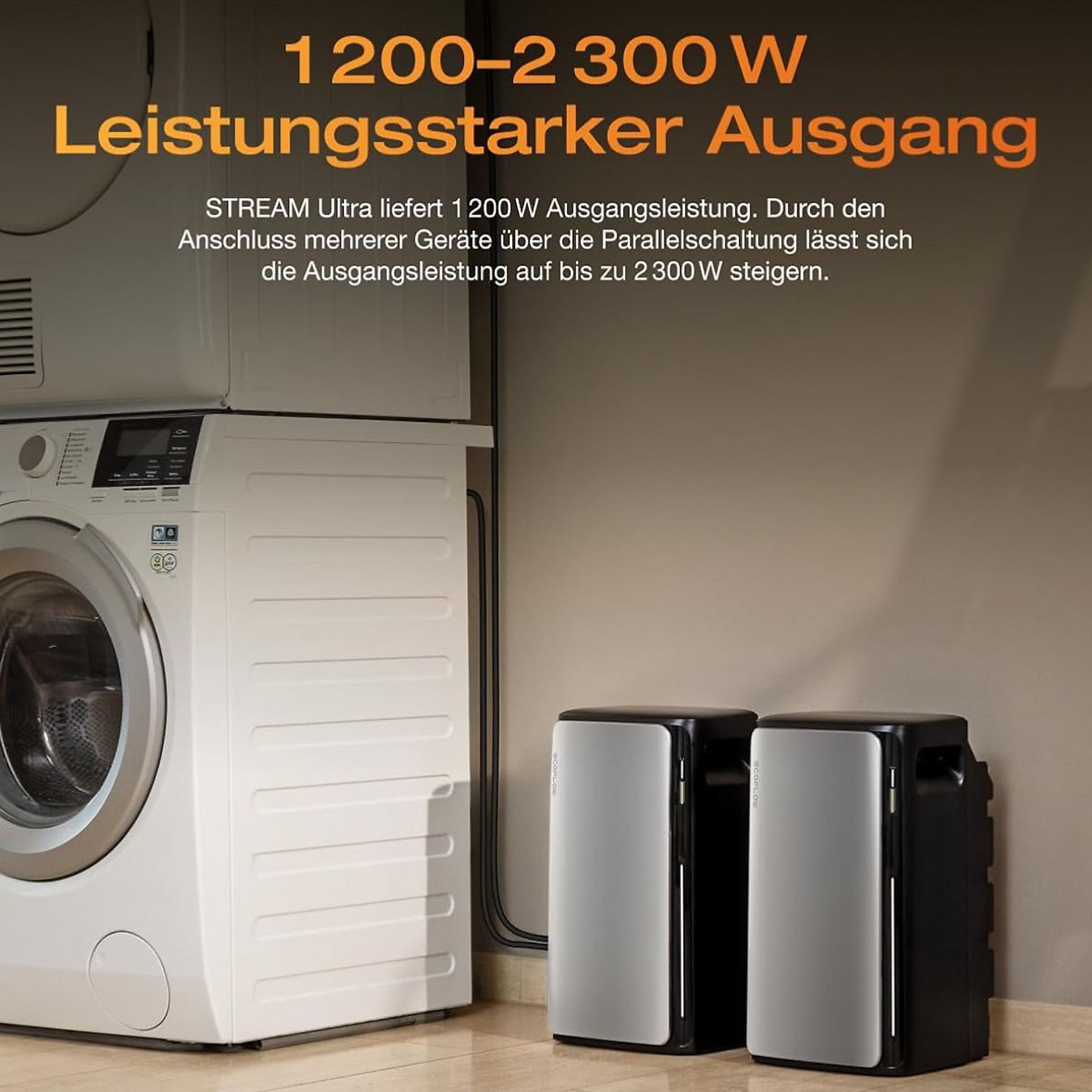 ECOFLOW STREAM Ultra und 4×AC Pro, Kabel, intelligenter Zähler Solarbatterie Schwarz – Bild 5